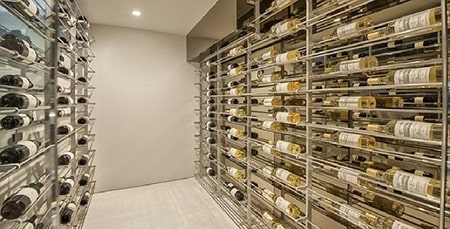 A wine-cellar containing 3000 bottles of wines