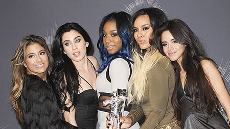 Camila Cabello with the Fifth Harmony members