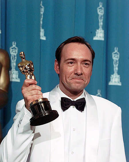 Kevin Spacey after winning Oscar for best supporting actor for 'The Usual Suspects'