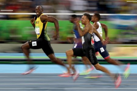 Usain Bolt smiling at the camera