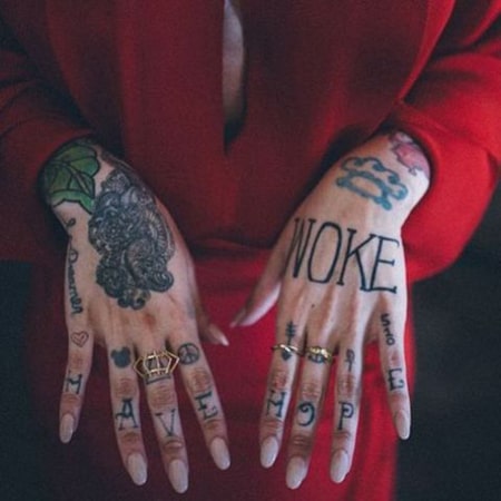 A picture showing Kehlani's hand tattoos