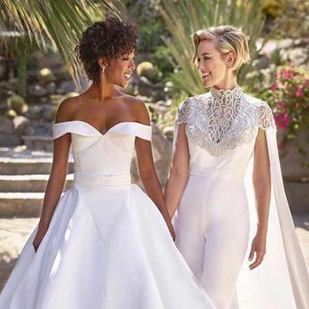 Samira Wiley and Lauren Morelli on their wedding day.