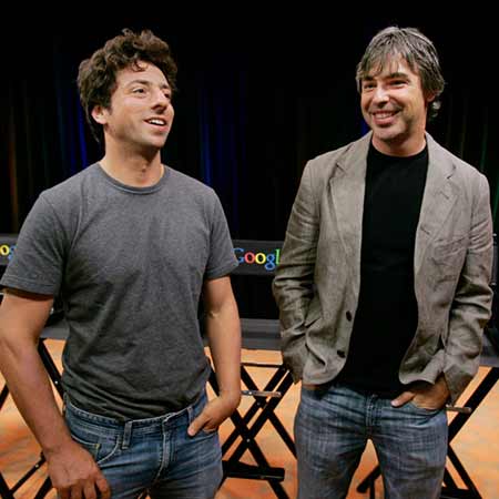 Sergei Brin with the Google co-founder, Larry Page. 