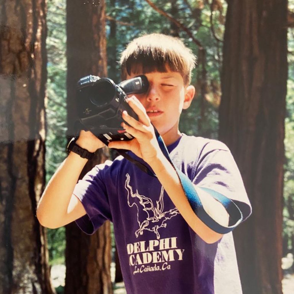 Taron Lexton at an early age with his first camera.